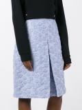 inverted pleat textured skirt