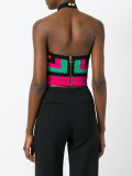 cropped knitted halterneck