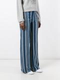 striped flared trousers