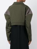puff sleeve contrast cropped jacket