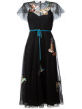 bird patches tulle dress