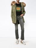 raccoon fur-trimmed unlined parka