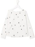 diamond and heart embroidered top