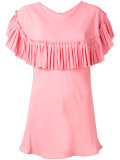 pleated trim cape top