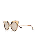 round frame embellished sunglasses