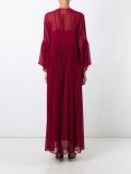 ruffled sleeves draped dress