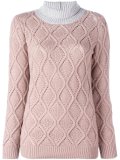 bicolour turtleneck pullover