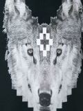 geometric wolf print sweatshirt