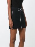 buckled zip mini skirt