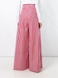 gingham wide leg trousers