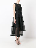 asymmetric sheer layer dress