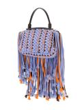 fringed trim cross body bag