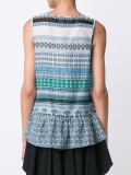 printed peplum hem top