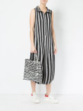 high neck striped jumpsuit