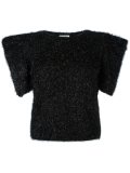 exaggerated shoulder knitted top