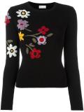 crochet flower appliqué jumper