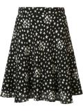 star print lightly pleated skirt