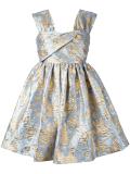 gold-tone jacquard roses dress
