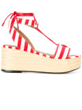 striped wedge sandals