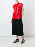 perforated collarless shirt