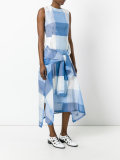 checked tie detail dress 