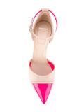 contrast toe cap pumps