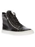 hi-top leather trainer