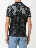leaf print polo shirt