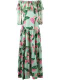 off-shoulder flared long dress