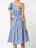 single shoulder flared dress