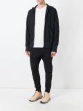 logo print zipped hoodie