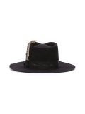 feather detail hat