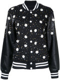 floral embellishment bomber jacket
