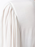pleated sleeve cropped blouse