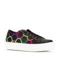 honeycomb print lace up sneakers