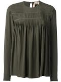 pleated panel longsleveed blouse