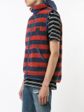 sleeveless striped hoodie
