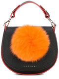 pompom saddle shoulder bag
