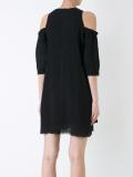 crushed linen round neck dress
