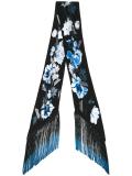 'Flora' skinny fringed scarf