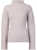 high neck ribbed jumper