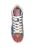floral jacquard mid-top sneakers