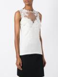 lace sheer panel blouse