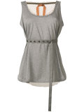 sleeveless belted top 