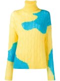 bicolour cable knit sweater