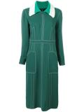 topstitch detail georgette dress
