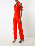 ruffled cold shoulder jumpsuit 