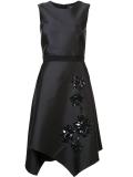 floral embellished flared dress