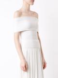 off-shoulders pleated dress