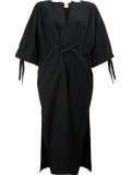 split neck elasticated trim dress
